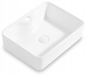 Lavabo da appoggio in ceramica bianco rettangolare 47 cm x 37 cm grande