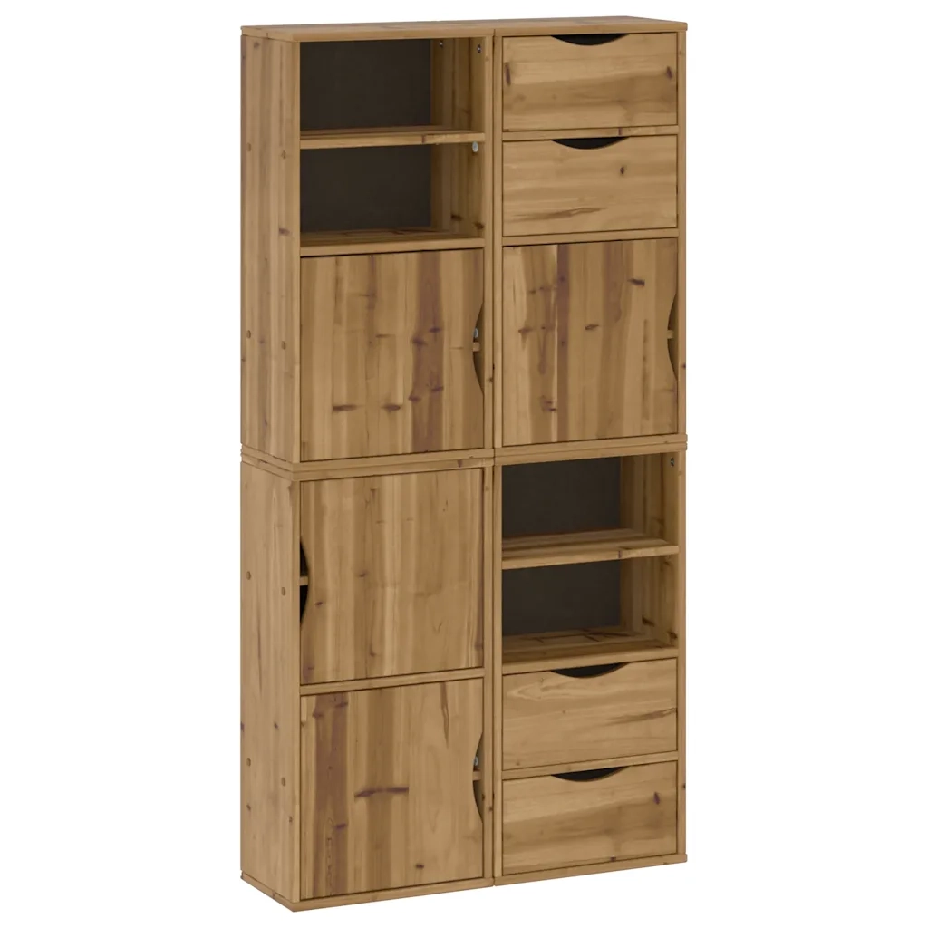 Armadietti Laterali 4 pz ODDA 40x24x79 cm Legno Massello Pino