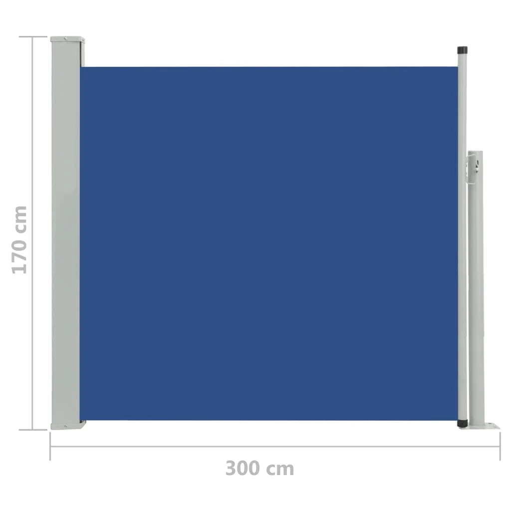 Tenda da sole laterale retrattile/schermo protettivo per patio giardino terrazza balcone 170 x 300 cm blu 02_0007309
