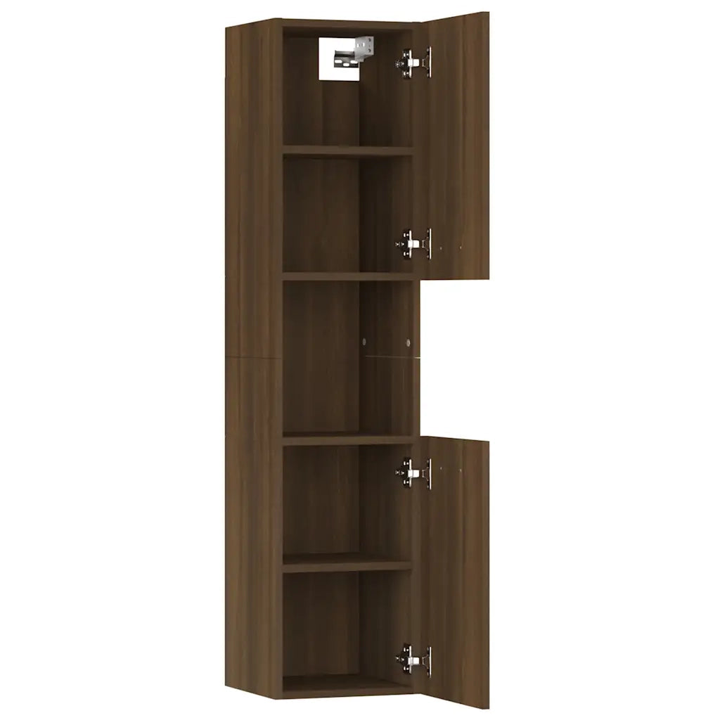 Mobile da Bagno Rovere Marrone 30x30x130cm in Legno Multistrato 815641