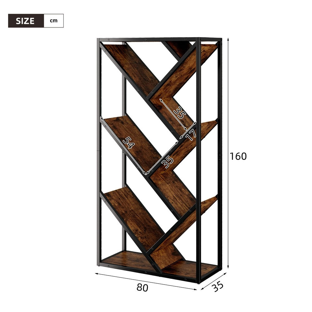 Libreria ad Albero 8 Ripiani ¨C Xylo ¨C Angolare, Scaffale Soggiorno/Ufficio, 80x35x160