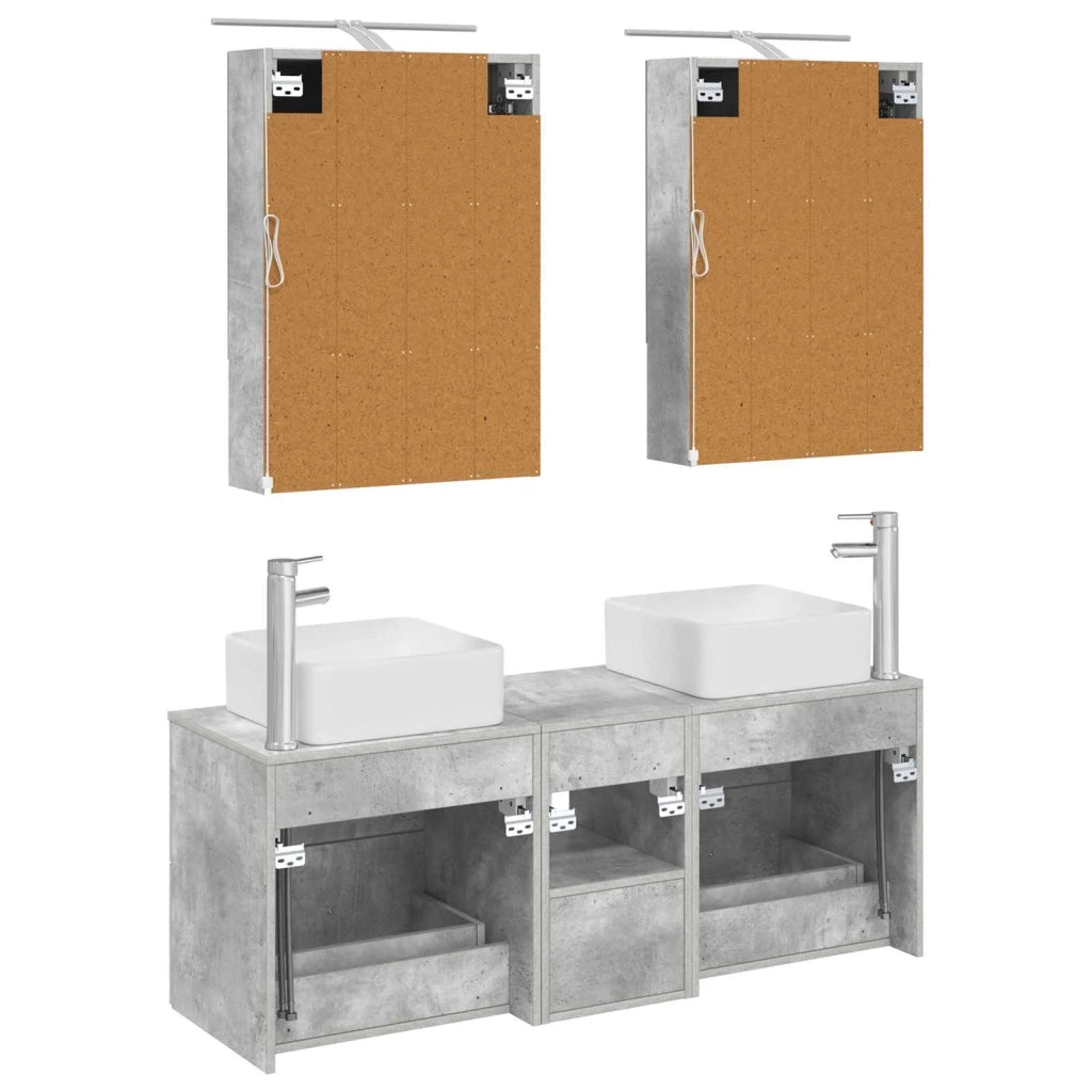 Set di mobili per il bagno 5 pcs Grigio Cemento 3406762