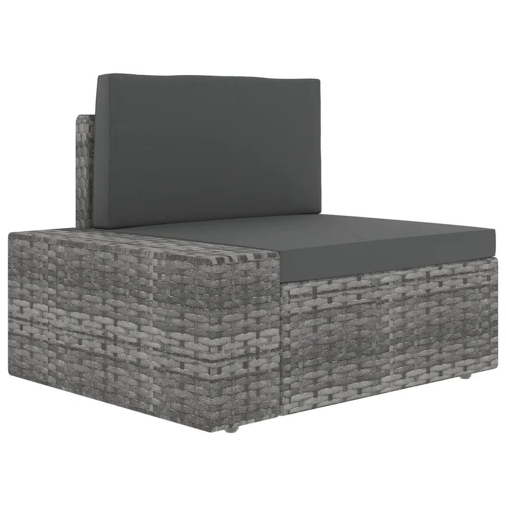 Set Divani da Giardino 14 pz con Cuscini in Polyrattan Grigio cod mxl 36113