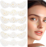 Sproetini di Tatto Metallici con Effetto Luce - Pannelli di Sproetini Kunstmatici con Finestra - Impermeabili con Foglia di Oro Luccicante e Effetto Lampo.
