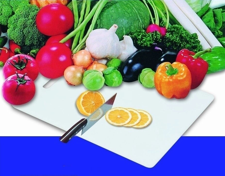 Tagliere da Cucina in PVC Bianco Drop con Manico 41 x 24 cm