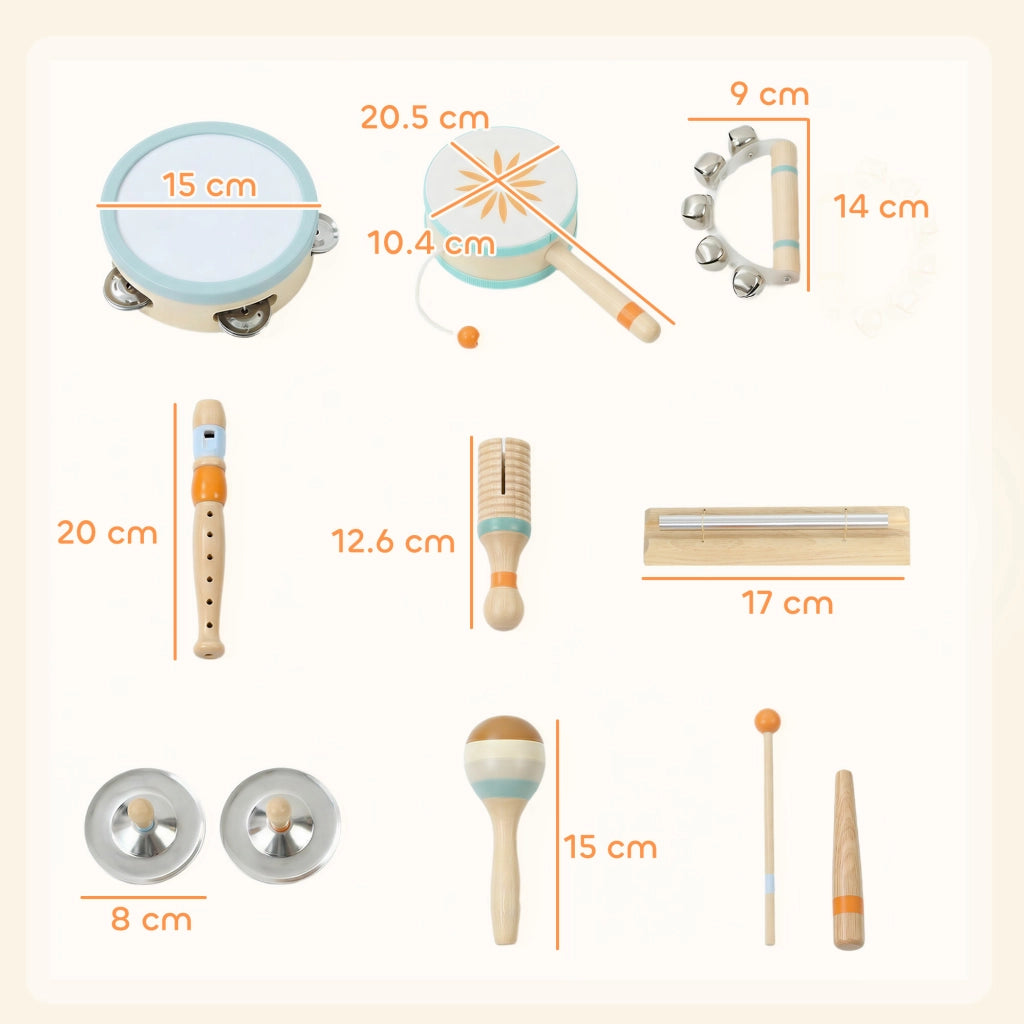 Strumenti Musicali per Bambini, Set Percussioni in Legno Montessori