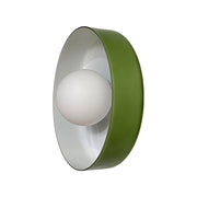 Applique da interno in vetro e metallo, ø25cm, verde