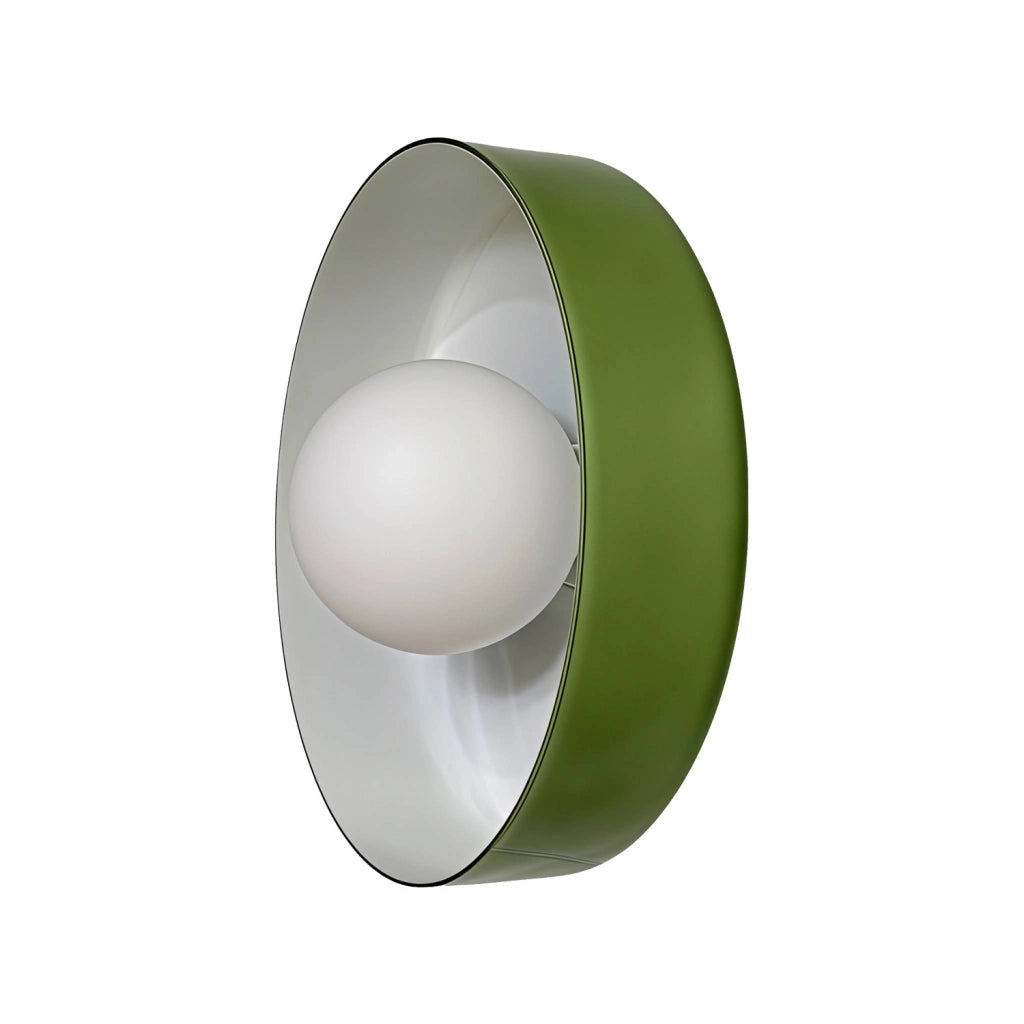 Applique da interno in vetro e metallo, ø25cm, verde