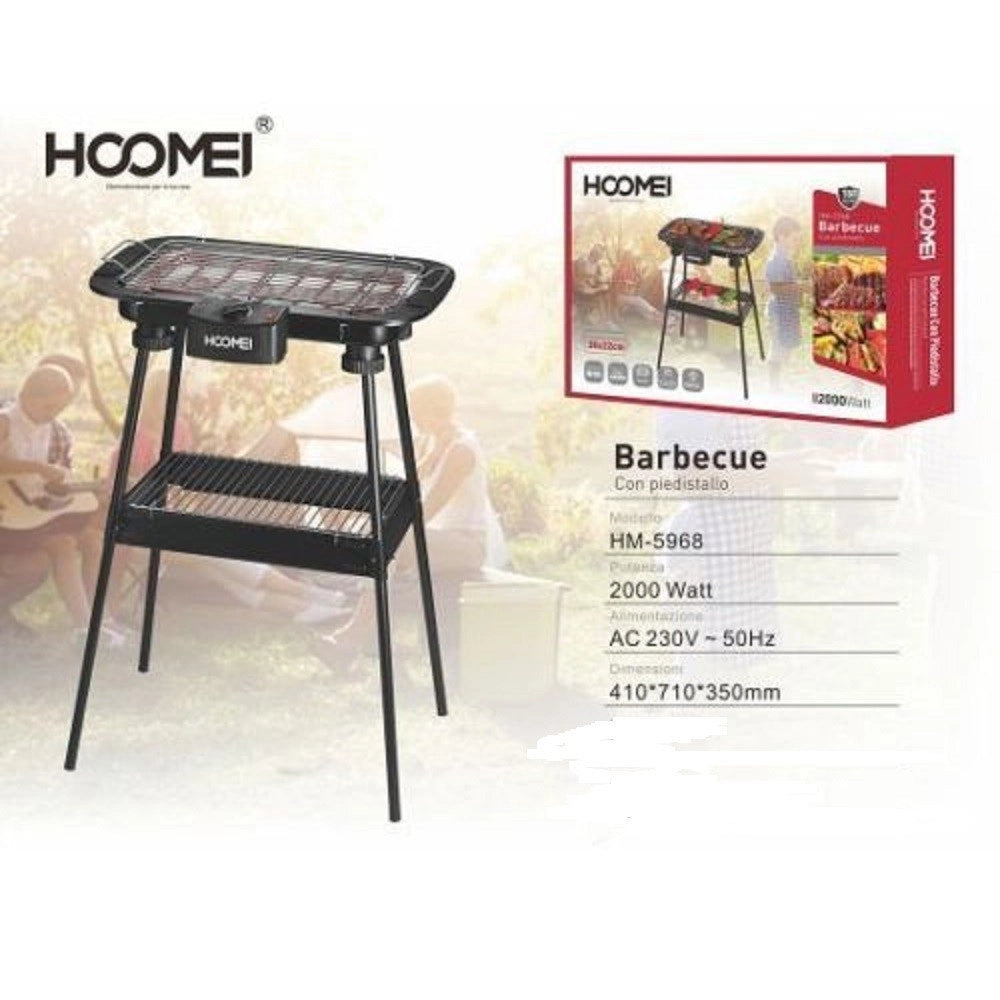 Trade Shop - Barbecue Elettrico Bbq Supporto Griglia Elettrica Bistecchiera Da Tavolo 2000w -