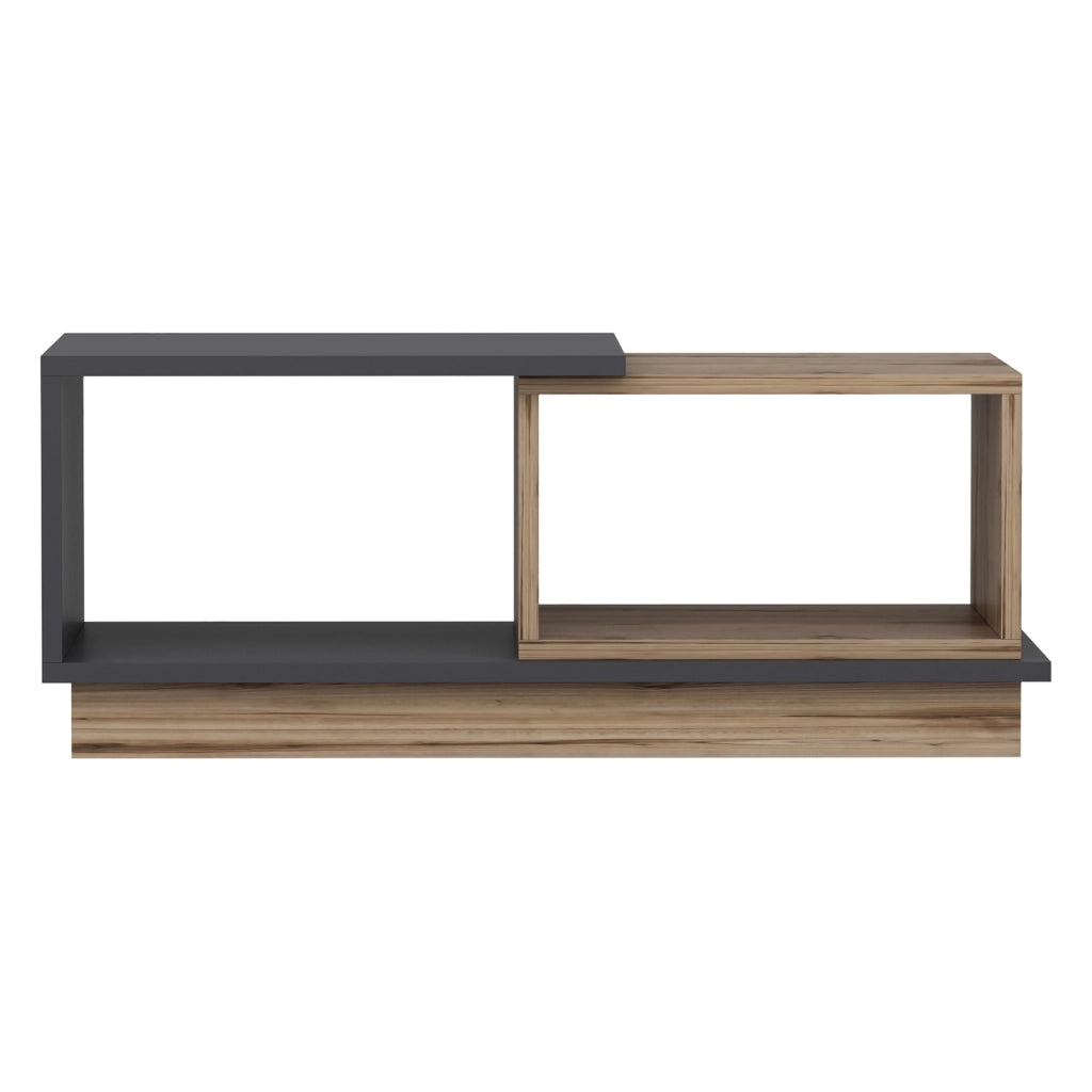 Chiavari, Tavolino da Salotto 2 Vani, 90x45x36h cm Marrone Rovere
