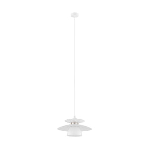 Lampadario A Sospensione Moderno Brenda Acciaio Bianco Nichel 1 Luce E27