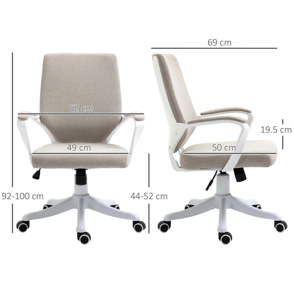 Sedia da ufficio ergonomica beige con supporto lombare