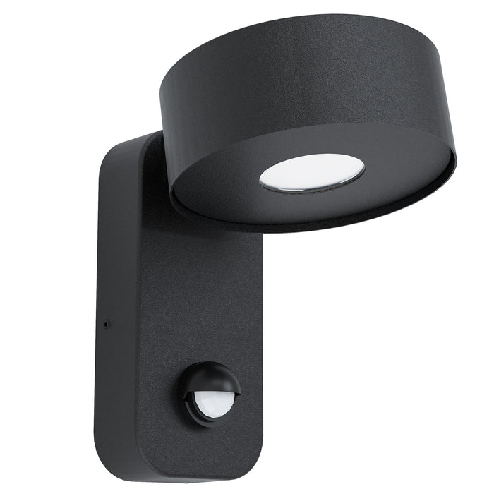 Applique Esterno Moderna Palosco Metallo Nero Policarbonato Trasp Led