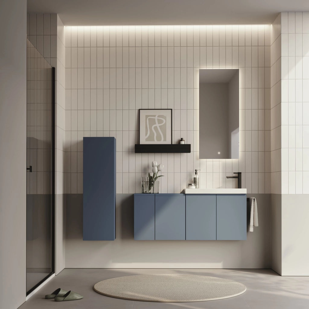 Mobile lavabo "Ferla 110" - 110 x 22 x 45 cm - Blu petrolio