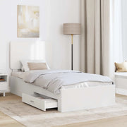 Letto singolo | Letto per adulti | Struttura del letto Bianco 90 x 190 cm Legno multistrato
