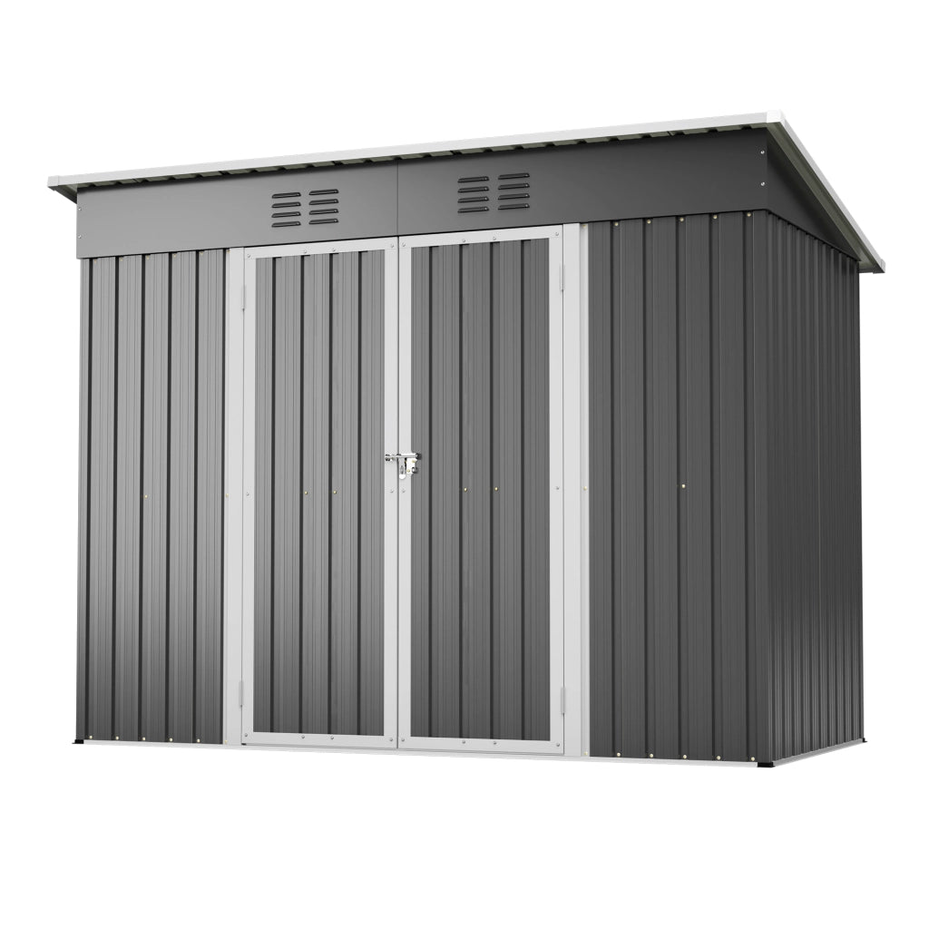 Casetta da Giardino 242×126×182cm in Metallo Grigio