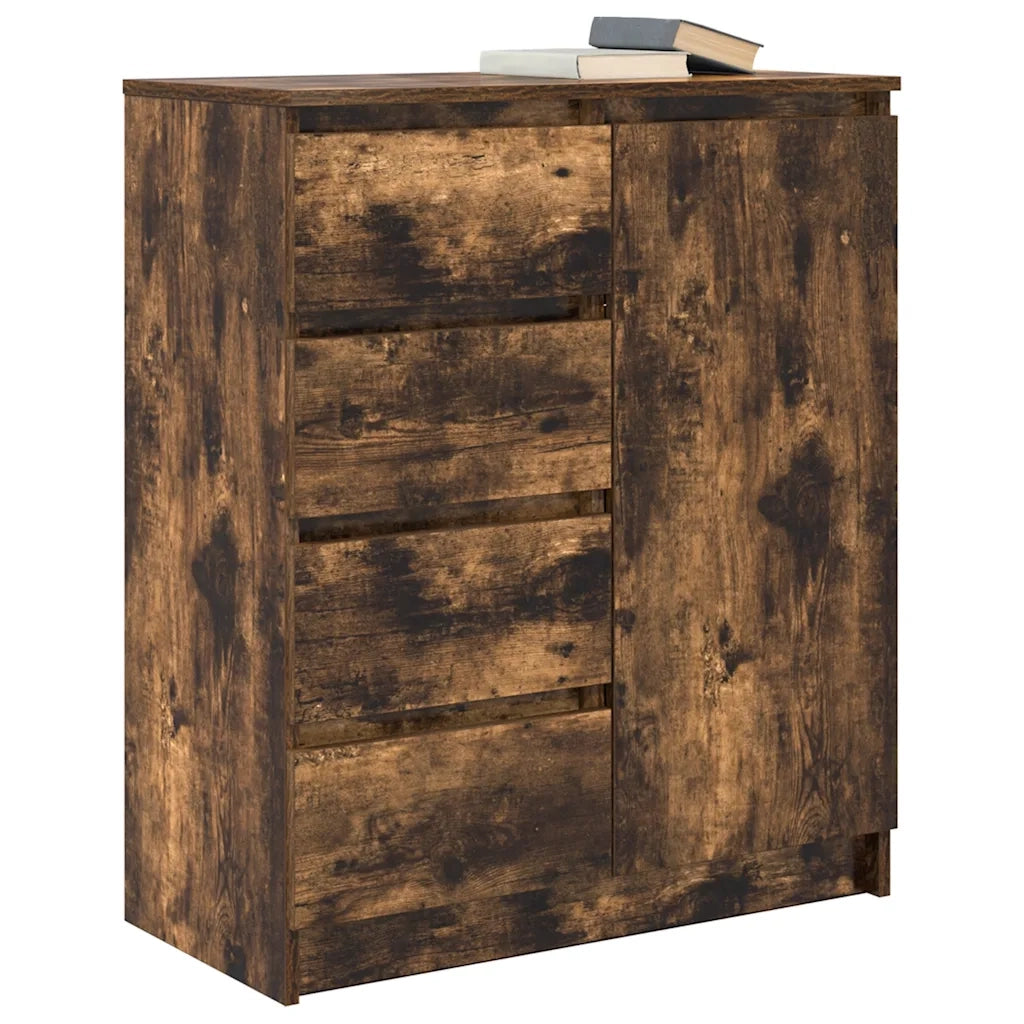 Credenza con Cassetti Rovere Fumo 71x35x84 cm in Truciolato