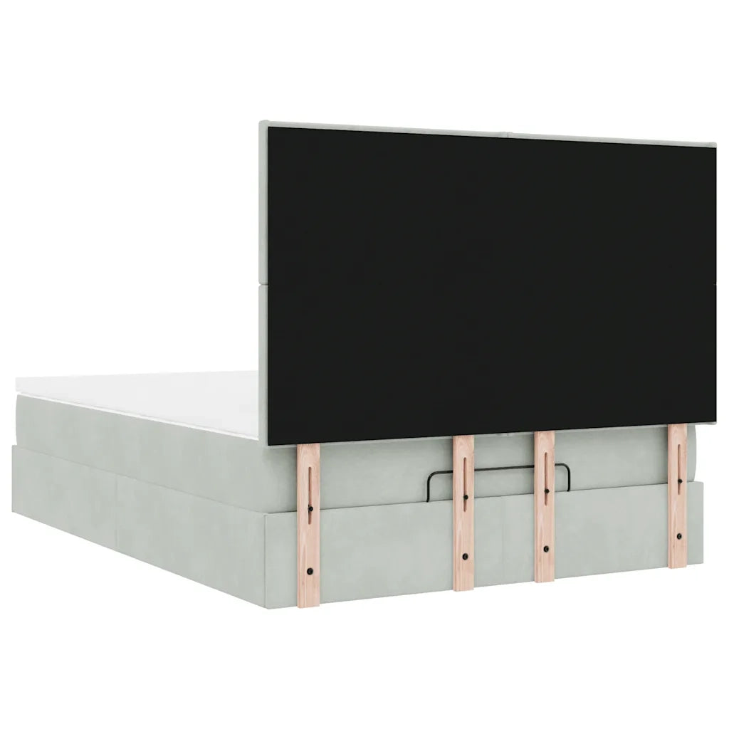 Struttura Letto Pouf con Materassi 140x190 cm Velluto 3313397