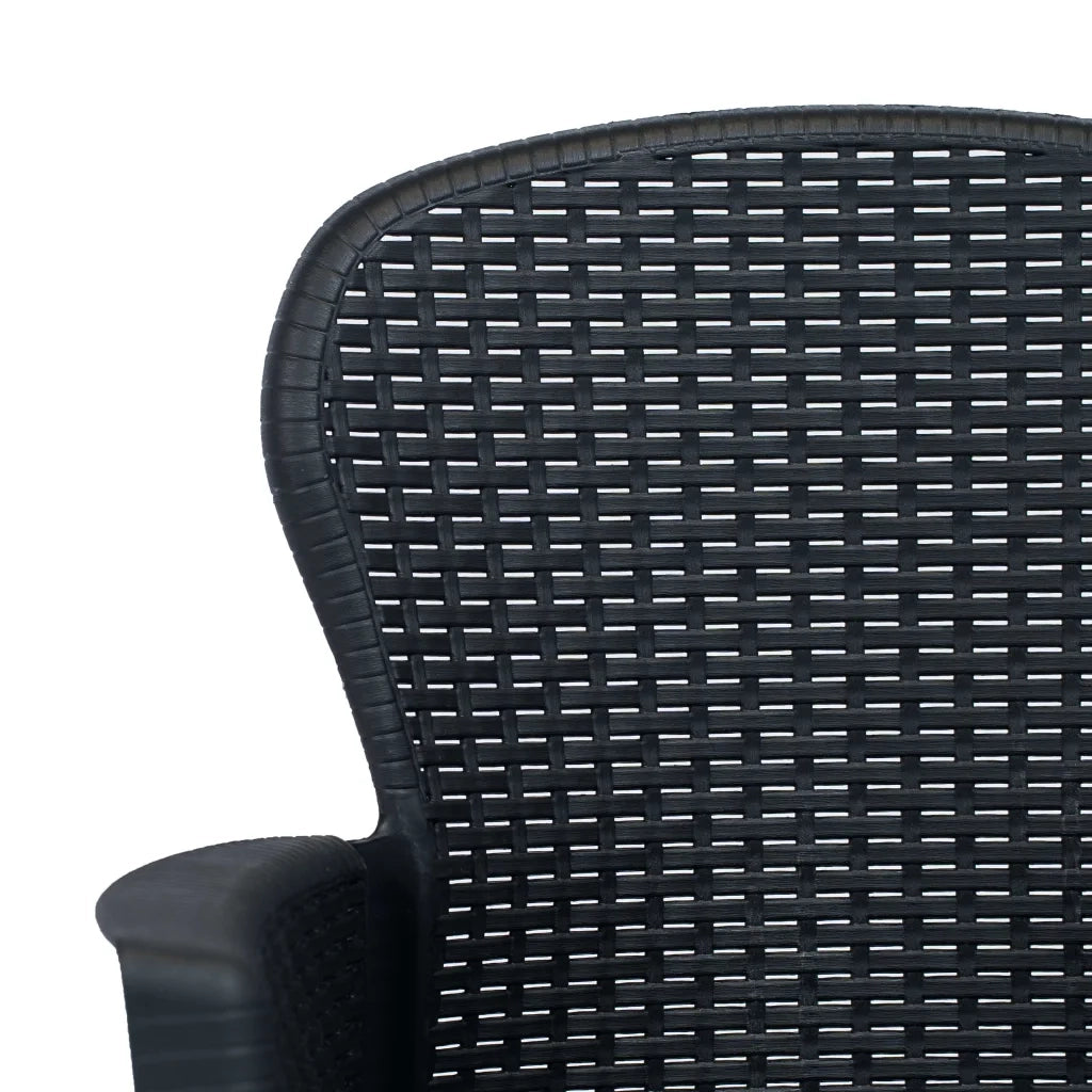 Set da BistrÃ² 3 pz in Plastica Stile Rattan Antracite  cod mxl 37738