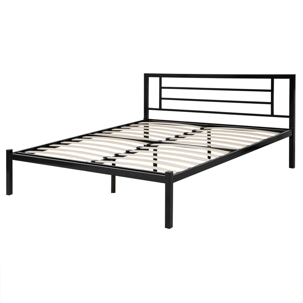 Letto in metallo nero con rete a doghe 160 x 200 cm testata moderna camera da letto