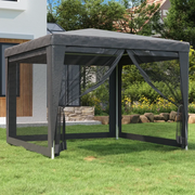 Tenda per Feste con 4 Pareti in Rete-Tenda da campeggio Antracite 3x3 m in HDPE
