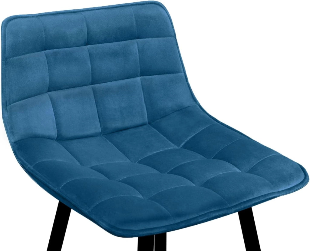 Set di 4 sgabelli da bar MADY in velluto blu