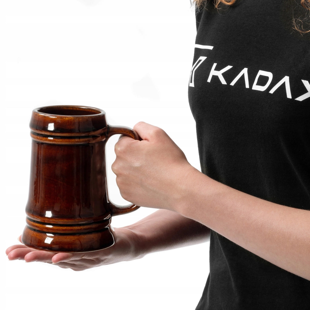 Set di 4 boccali da birra KADAX da 500 ml (0,5 l) in gres con manico, ideali come regalo.