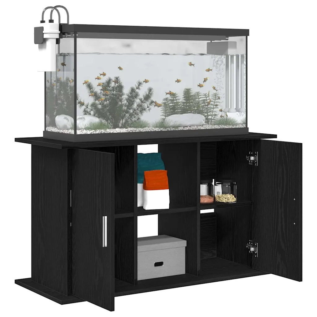 Supporto per acquario in rovere nero 101x41x58 cm in legno ingegnerizzato 862153