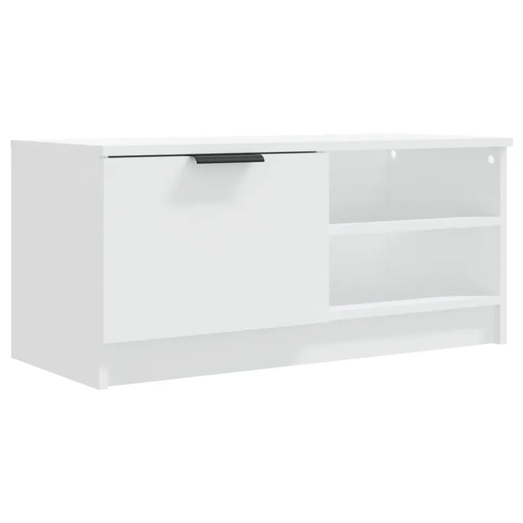 Mobile Porta TV Bianco 80x35x36,5 cm in Legno Multistrato 811466