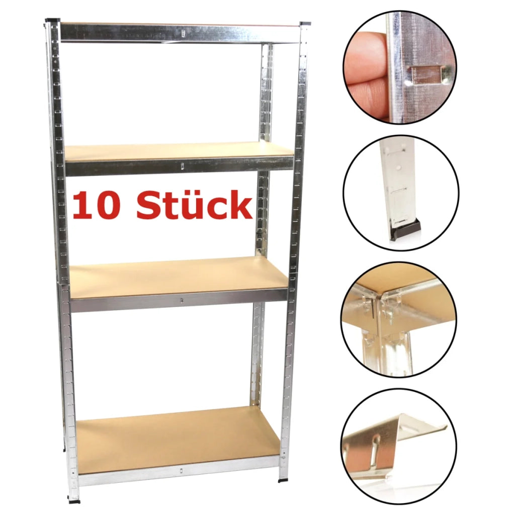 SET 10x ripiani resistenti 80 x 40 x 160 cm, base in MDF