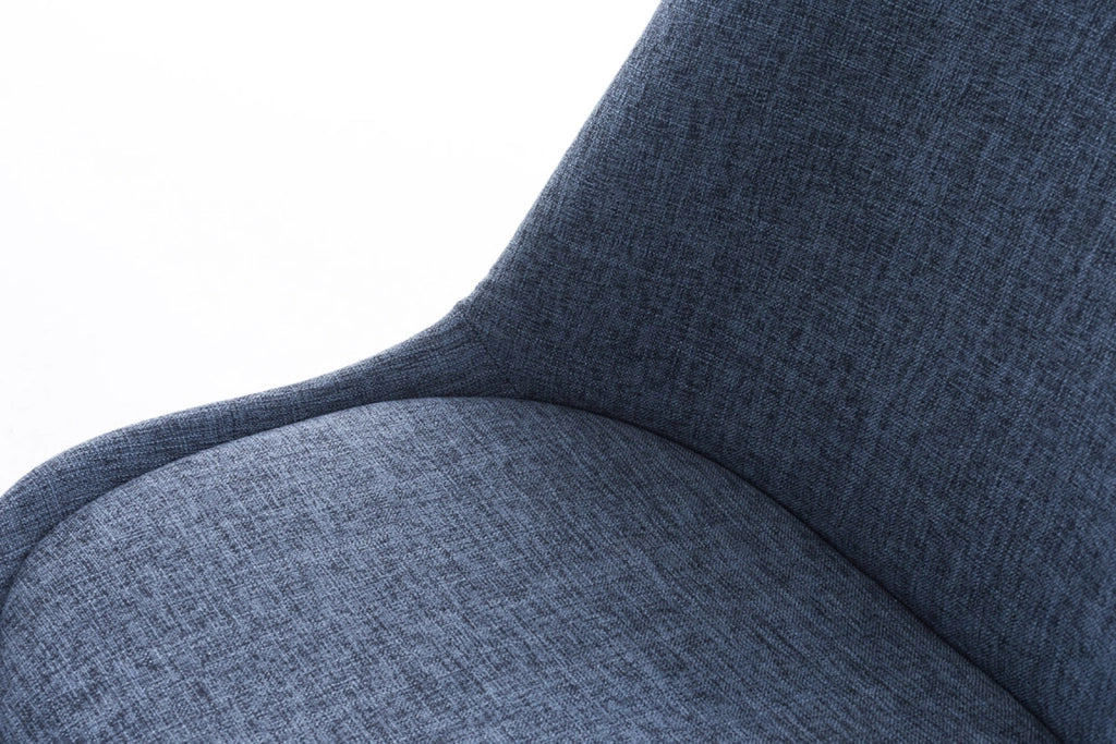 Sedia Pegleg Square in tessuto blu,bianco