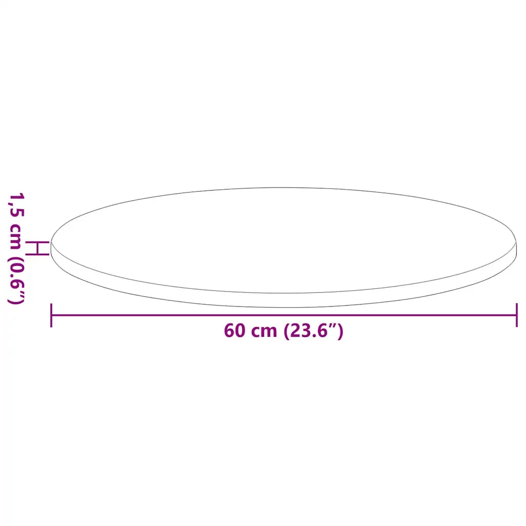 Piano del tavolo Ø 60 x 1,5 cm Rotondo Legno ingegnerizzato 880404