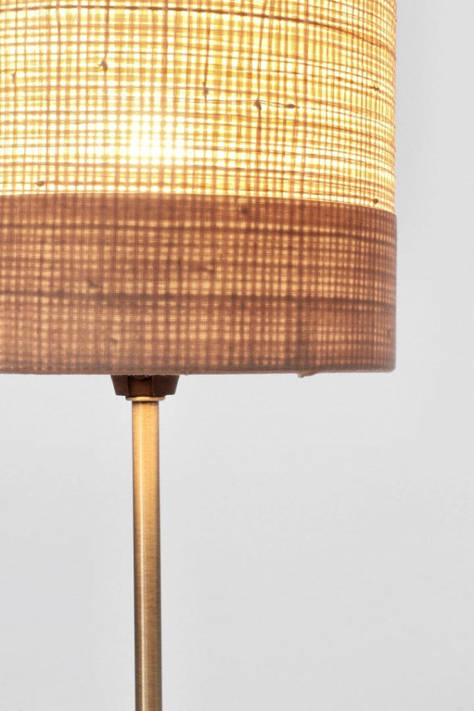 Lampada da Tavolo con Base in Acciaio e Paralume in Rafia - ZAIN
