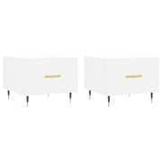 2 pz Tavolini da salotto | Tavolino da caff¨¨ | Tavolino da Soggiorno Bianchi 50x50x40 cm Legno Multistrato