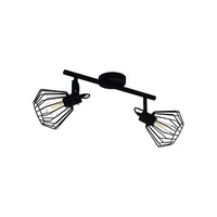 Plafoniera Industrial Tabillano 2 Luci Acciaio Nero