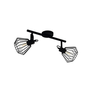 Plafoniera Industrial Tabillano 2 Luci Acciaio Nero