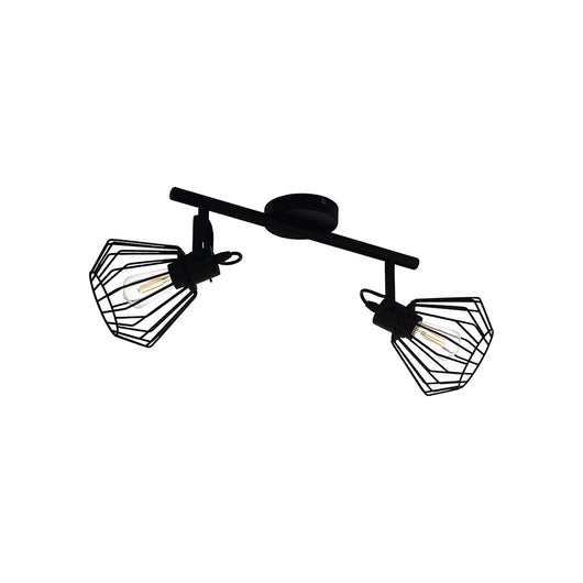 Plafoniera Industrial Tabillano 2 Luci Acciaio Nero