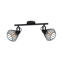 Plafoniera Industrial Tabillano 2 Luci Acciaio Nero