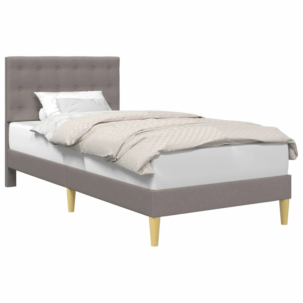 Struttura del letto con testiera Tortora 90 x 190 cm Tessuto 42027765