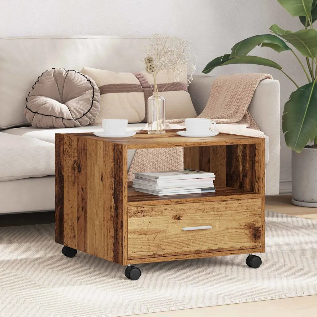 Tavolino da salotto con cassetto Legno vecchio 55 x 55 x 45cm