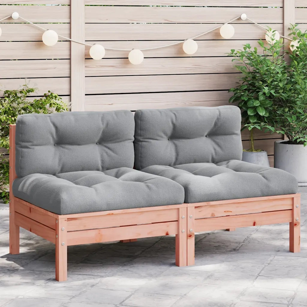 Divani Giardino Senza Braccioli con Cuscini 2 pz Legno Douglas 838163