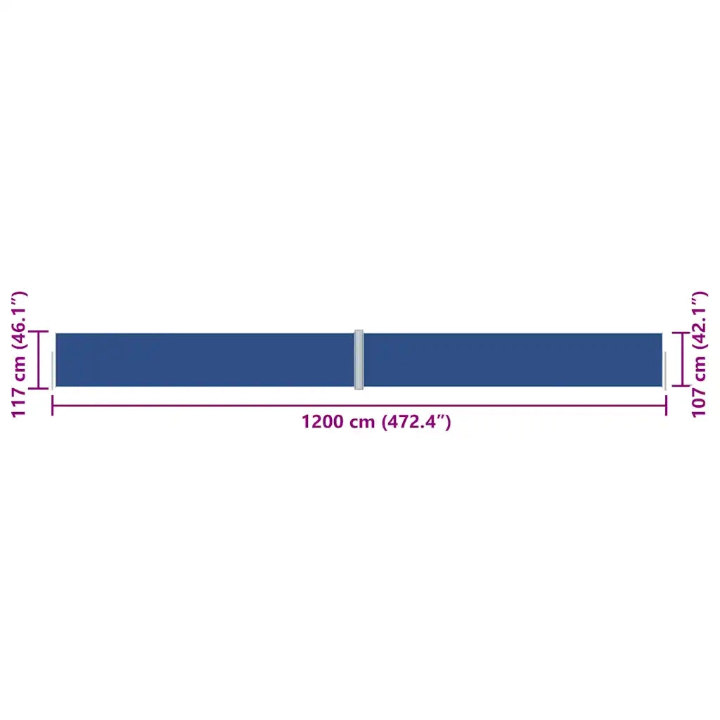 Tenda Laterale Retrattile Blu 117x1200 cm