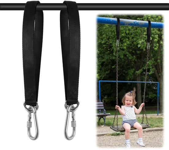 Sostegno oscillante 50cm - 2 pezzi di cinturoni di nylon - Sostegno fino a 400kg - Cerniere a penna - Attacco per lettini oscillanti/lettini a sospensione