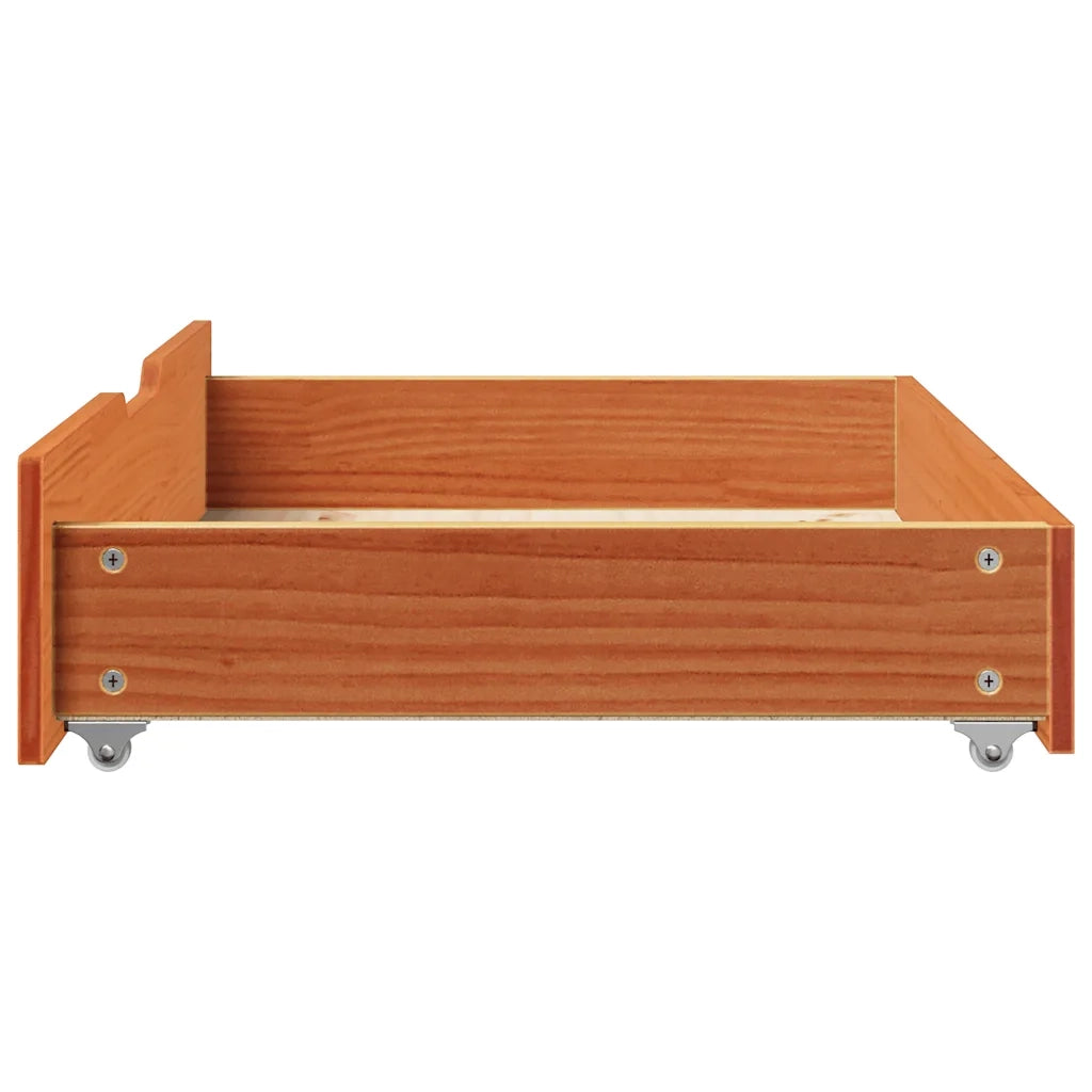 Cassettoni per Letto 2pz Marrone Cera 85x55x17 cm Legno di Pino