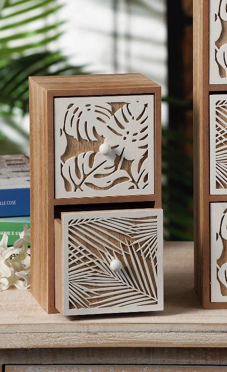 Mobiletto Cassettiera moma 2 cassetti in legno mdf 12 x 10 x 22 cm