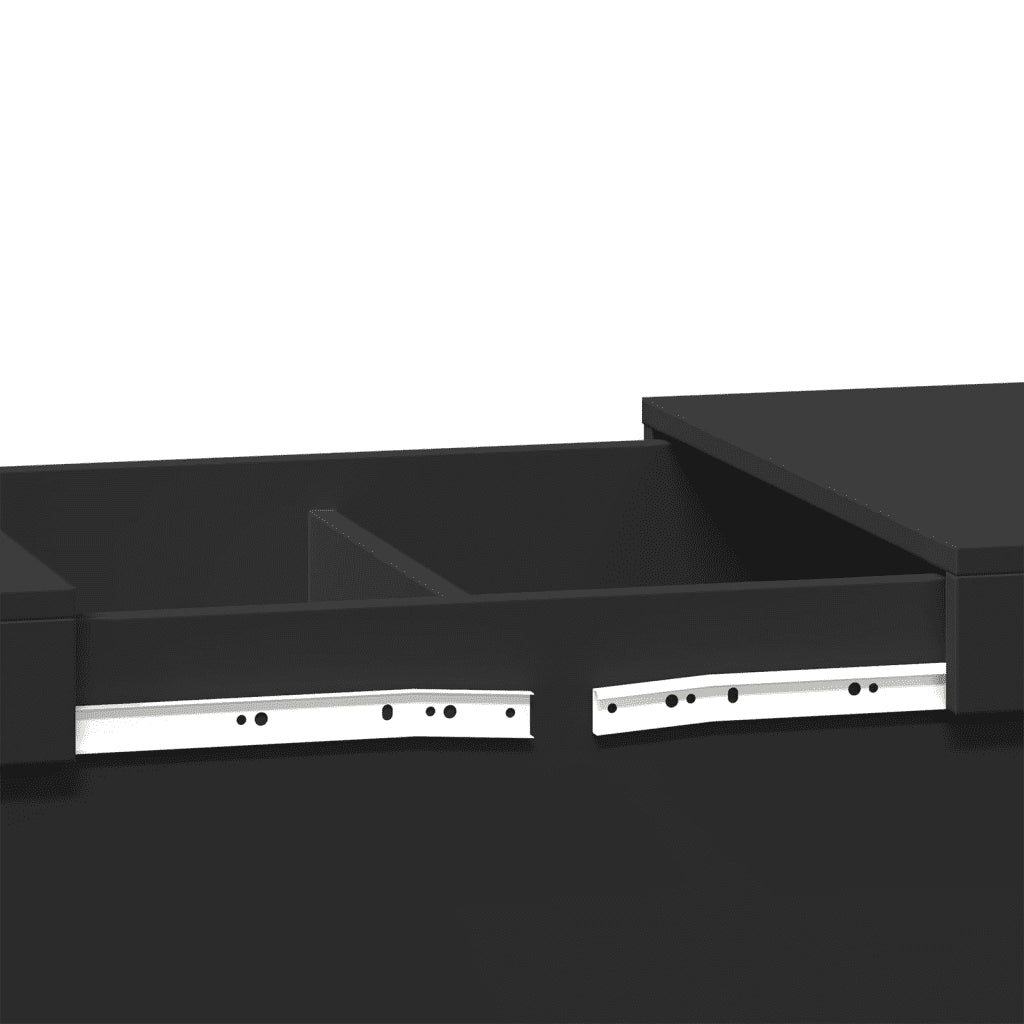 Tavolino da Salotto Nero 80x55x40 cm in Legno Multistrato