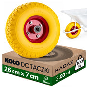 KADAX Kółka do taczek 3.00-4 PU 551031 żółta opona K16352