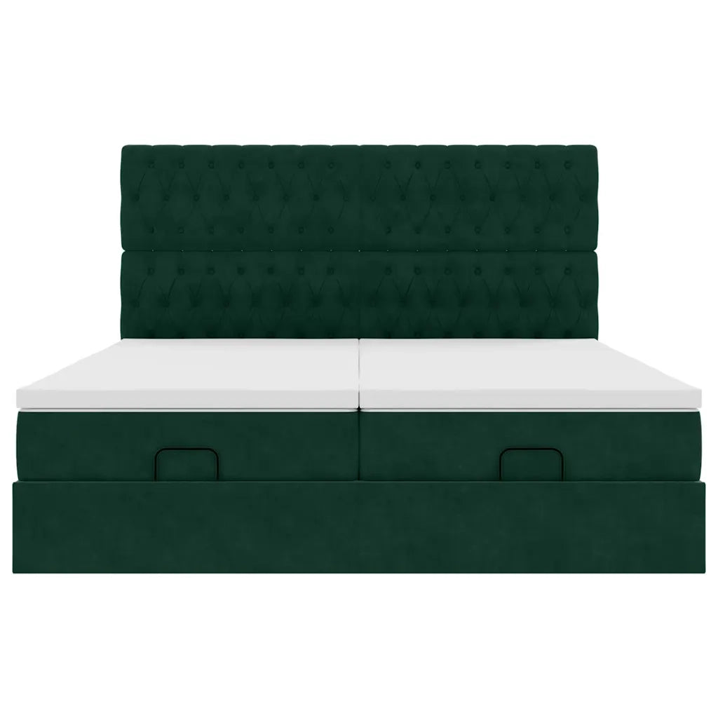 Struttura Letto Pouf con Materassi 180x200 cm Velluto