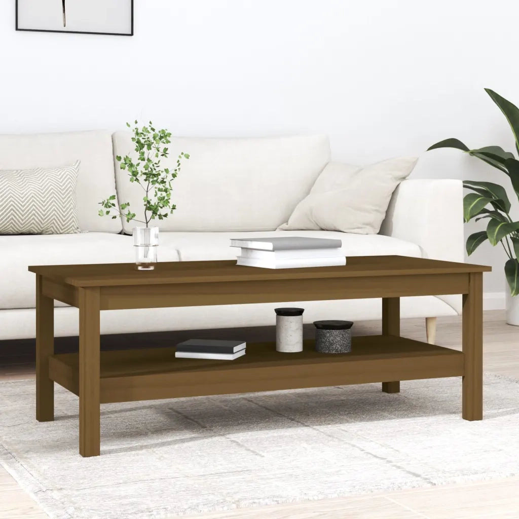 Tavolino da Salotto Miele 110x50x40 cm Legno Massello di Pino cod mxl 25706