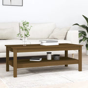 Tavolino da Salotto Miele 110x50x40 cm Legno Massello di Pino cod mxl 25706